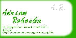 adrian rohoska business card